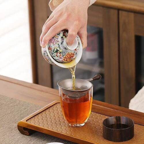 爆款千孔纯钛茶漏茶滤滤茶器茶漏超细茶叶滤网茶隔高档过滤网 - 图0