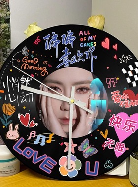 黑胶唱片钟创意挂钟客厅摆件