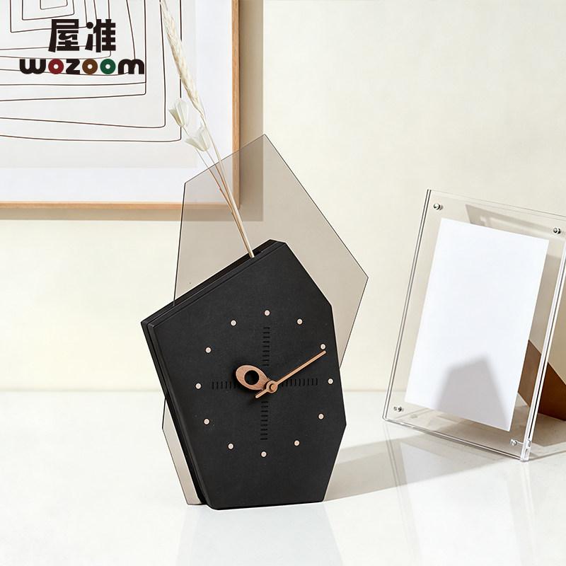WOZOOM屋准北欧轻奢创意时钟入户玄关摆台式钟表客厅电视柜装饰品,淘宝优惠券,粉丝福利购,淘宝优惠卷