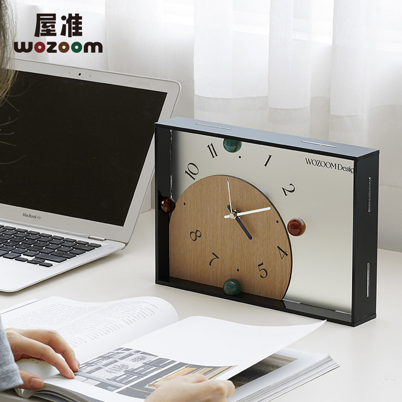 WOZOOM屋准家居创意时钟摆件客厅入户玄关摆放式桌面座钟表装饰品,淘宝优惠券,粉丝福利购,淘宝优惠卷