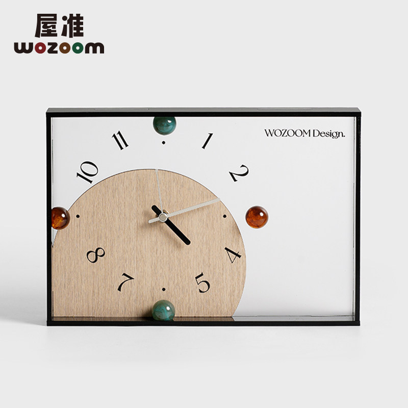 WOZOOM屋准家居创意时钟摆件客厅入户玄关摆放式桌面座钟表装饰品,淘宝优惠券,粉丝福利购,淘宝优惠卷