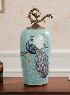美式装饰陶瓷罐将军罐p 客厅酒柜电视柜玄关软装摆设家居饰品摆件
