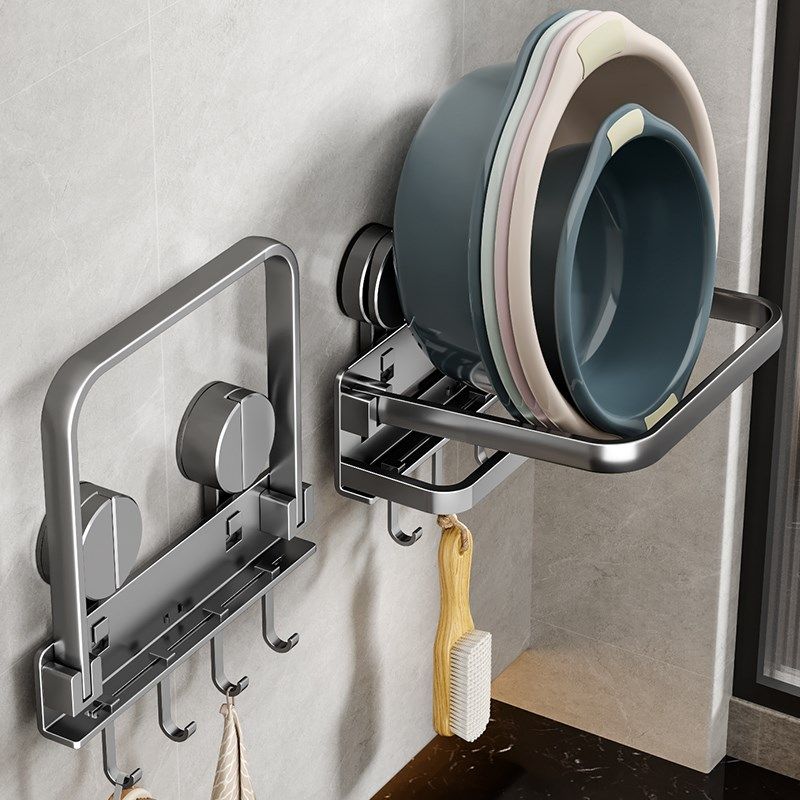 浴室吸盘脸盆架折叠m免打孔壁挂式卫生间收纳置物架厨房洗菜盆架,淘宝优惠券,粉丝福利购,淘宝优惠卷