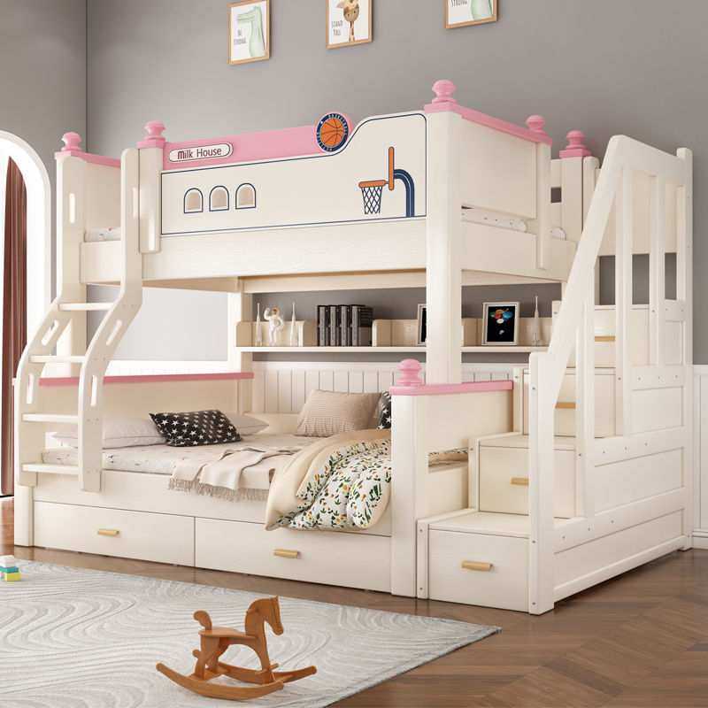 喜挚加粗实木子母床高低床双层床小户型两层床母子床儿童上下铺床,淘宝优惠券,粉丝福利购,淘宝优惠卷