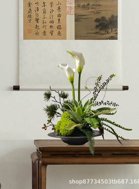 酒店仿真花假花艺摆件餐桌茶几盆栽造景样板房玄关前台装饰品桌花