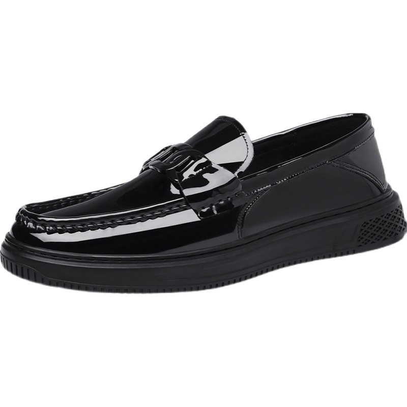 豆豆鞋真皮软底新款漆皮亮面时尚潮流男鞋百搭男士休闲皮鞋男,淘宝优惠券,粉丝福利购,淘宝优惠卷