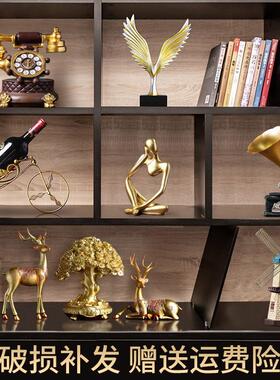 酒柜柜子复古怀旧摆件家居客厅书柜工艺品摆设欧式轻奢装饰品