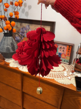 新款喜庆新年立体灯笼红温挂件装饰品家居房门壁挂春节过年装饰品