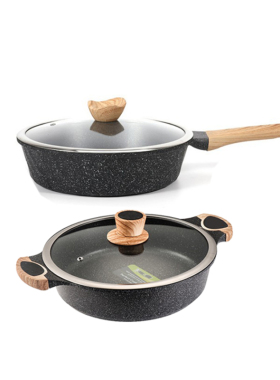 厨房橱柜摆件不锈钢锅具组合w套装平底锅汤锅样板房间软装饰品摆