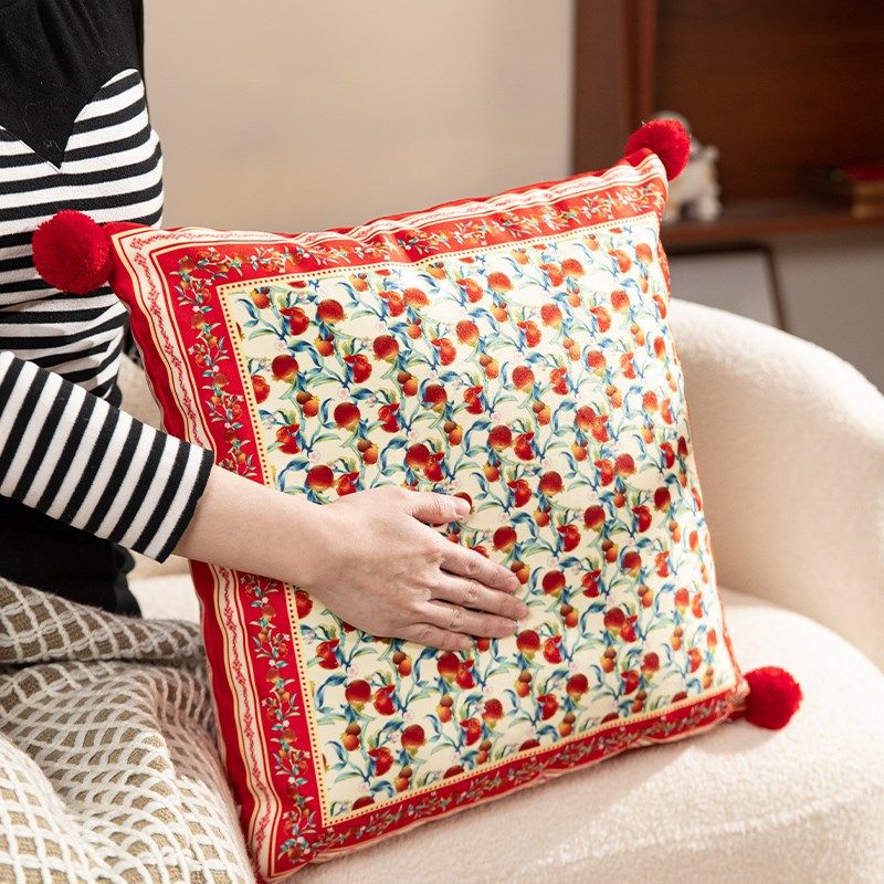轻奢高级感美式抱枕客厅沙发高z颜值靠枕靠垫婚房布置红色床头枕,淘宝优惠券,粉丝福利购,淘宝优惠卷