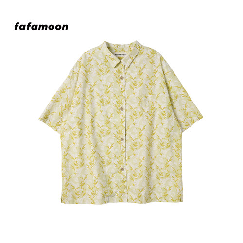 【2026春季新品】fafamoon设计师品牌 居家印花上衣四分袖衬衫 - 图3