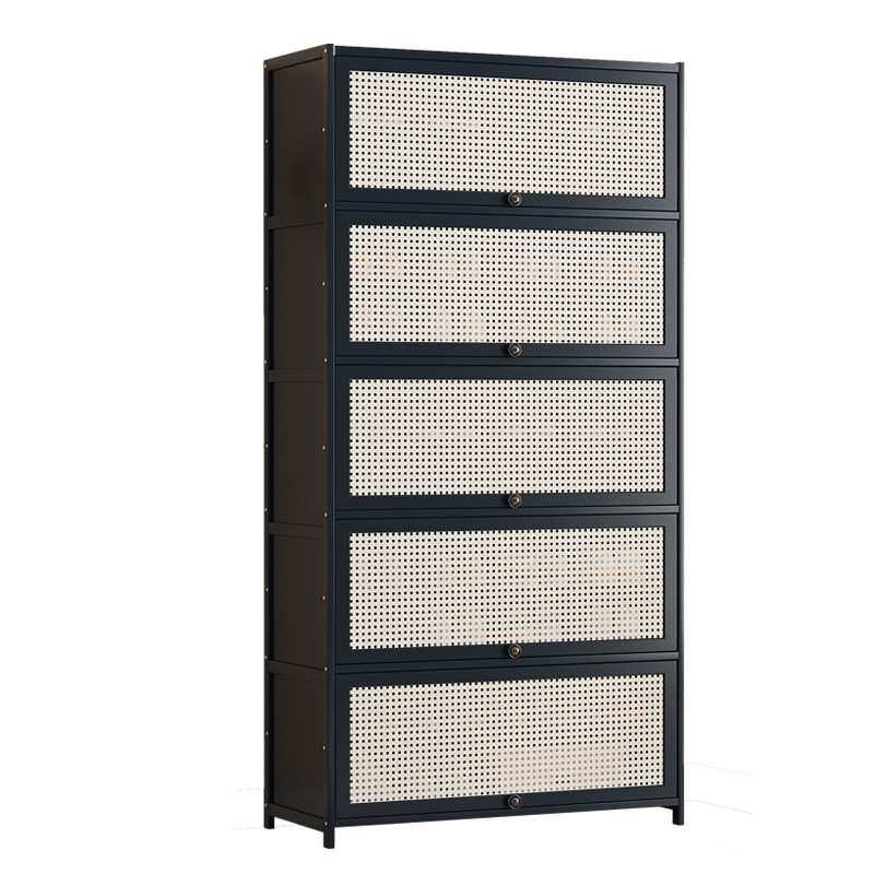 藤编鞋柜对开门现代简约家用一体靠墙入户玄关柜多层防尘鞋架收纳,淘宝优惠券,粉丝福利购,淘宝优惠卷