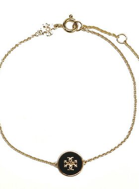 日本直邮Tory Burch 手链 女款 90284 TORY GOLD-BLACK 金色 黑色