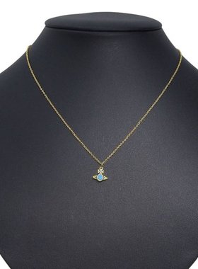 日本直邮Vivienne Westwood 女士项链 金色 x 蓝色 LONDON ORB 吊
