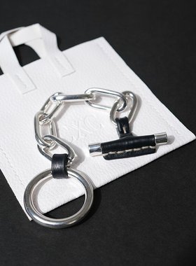 日本直邮CXC 链条 x 皮革手链 配件[CX251DAB0142MNE] [附收纳袋]