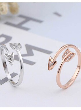 韩版热卖新款箭头戒指欧美s925银爱心形弓箭开口脚趾指环