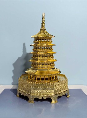 杭州西湖雷峰塔金属模型摆t件旅游景点纪念工艺品文创礼物桌面装