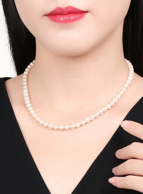 18K金akoya海水珍珠锁骨链项链 微瑕 介意慎拍女 亲节礼物