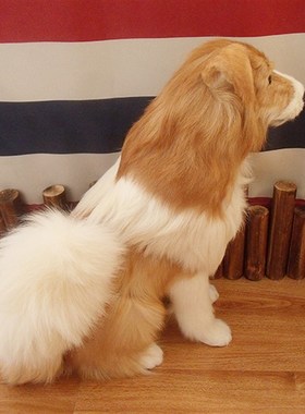 仿真狗摆b件牧羊犬雪纳瑞狼狗动物模型展厅装饰品家居软装狗摆件