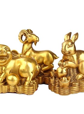 全铜十二12生肖摆件装饰全套鼠牛虎兔属龙蛇马羊猴V鸡狗猪铜工艺