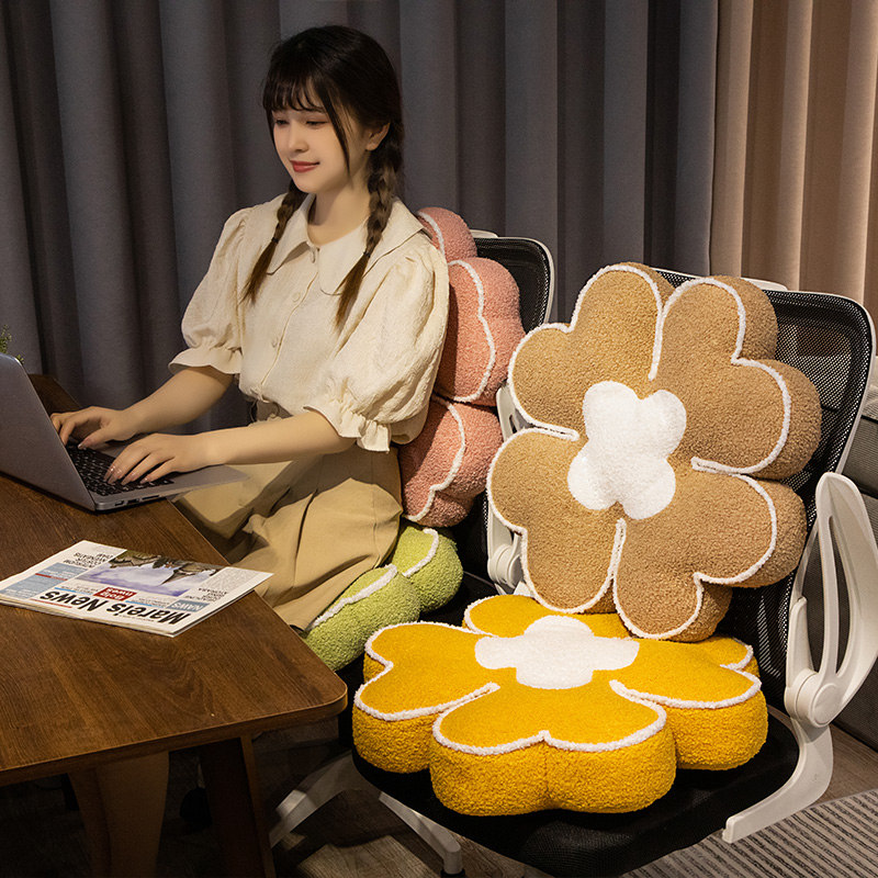 花朵床上靠枕床头靠垫学生宿舍靠背坐垫护腰枕头抱枕沙发客厅飘窗 - 图0