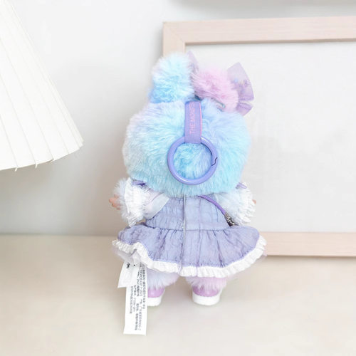 labubu3.0娃衣17cm拉布布衣服搪胶盲盒公仔挂件紫色蝴蝶结仙子裙 - 图1