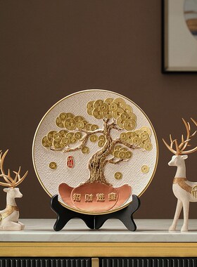 挂盘摆件鹿客厅展j示柜玄关屏风电视柜酒柜装饰品乔迁之喜新居礼