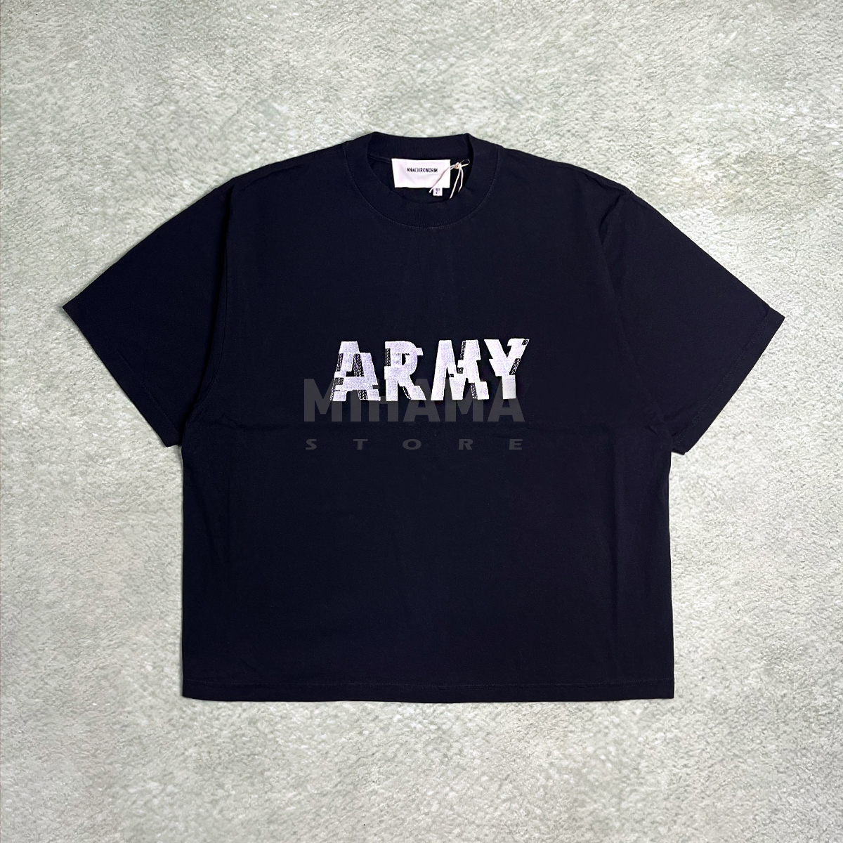 现货折扣 ANACHRONORM ARMY GLITCH EMBROIDERY S/S 刺绣短袖T恤 - 图0