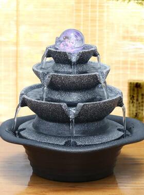 风生水起现代流水摆件循环水小型喷泉凤水球O办公室八方来财风水