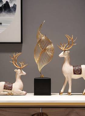 风生水起摆件酒柜电视柜客厅玄关家居饰品简约创意金属海螺工艺品