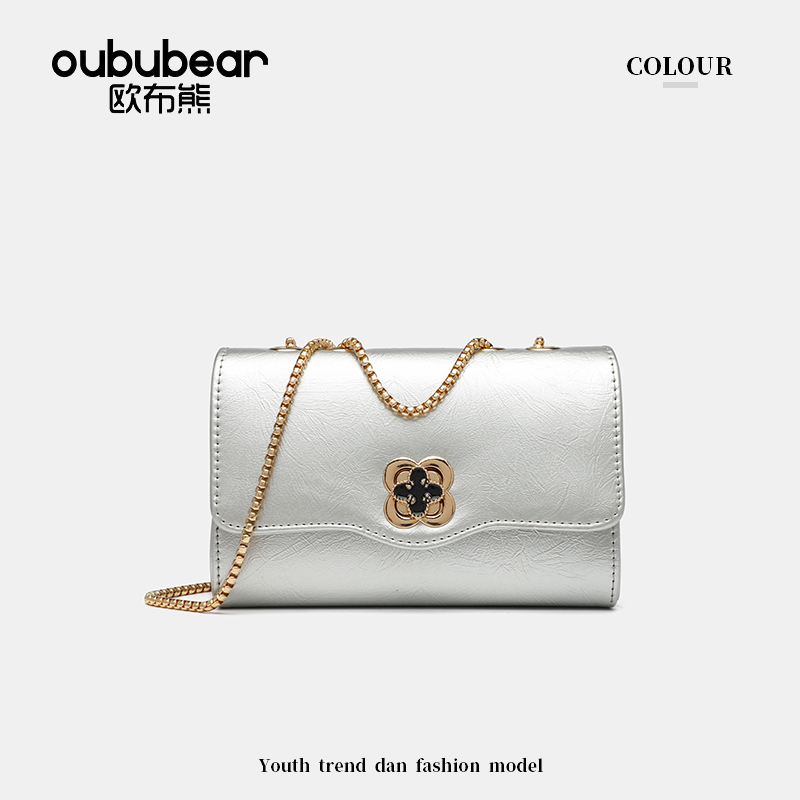 oububear/欧布熊2025年新款小方包小香风单肩斜跨手提百搭斜跨包 - 图0