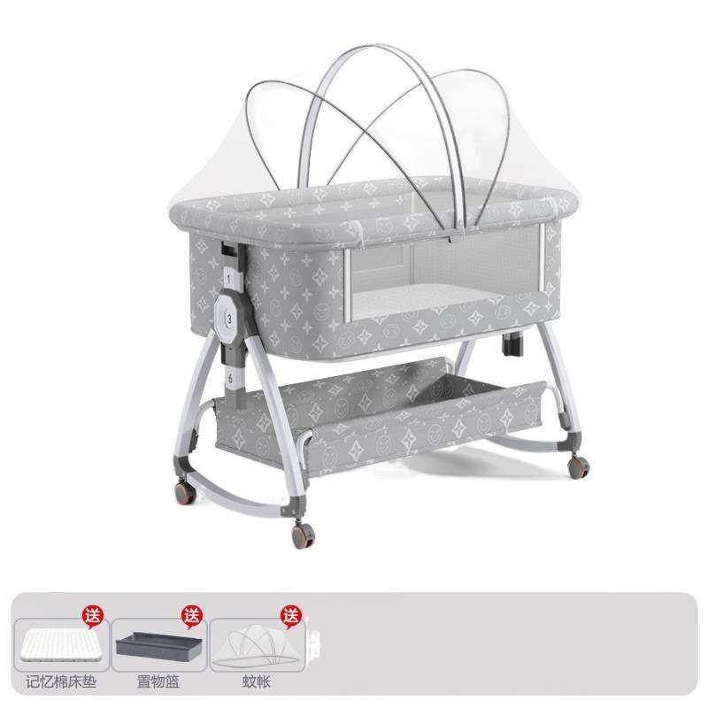 婴儿床可移动摇篮床便携式可折叠多功能bb床新生儿宝宝床拼接大床,淘宝优惠券,粉丝福利购,淘宝优惠卷