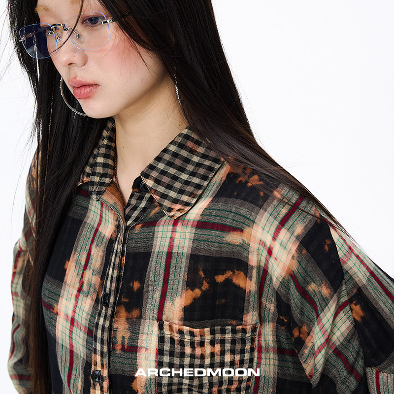 ARCHEDMOON早春秋季款格子衬衫上衣外套百褶半身短裙子两件套装女,淘宝优惠券,粉丝福利购,淘宝优惠卷