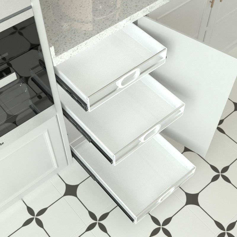 新款侧装轨道抽屉自制超深柜u改造拉篮橱柜收纳盒不锈钢PP塑料托,淘宝优惠券,粉丝福利购,淘宝优惠卷
