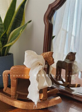 ildn复古装饰拍照道具木制摇摇马装饰品房间小摆设