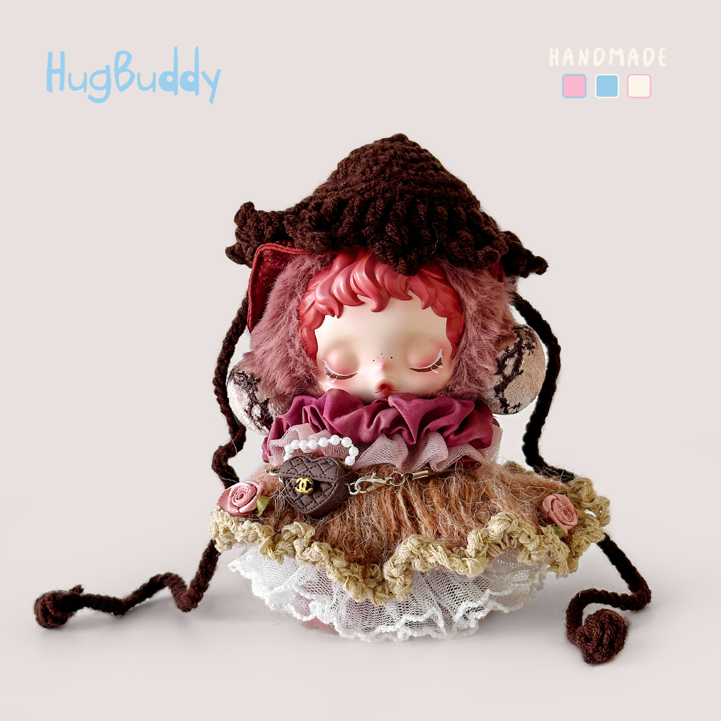 原创SKULLPANDA不眠剧场娃衣搪胶sp沐木二代三代毛绒挂件衣服头饰 - 图3