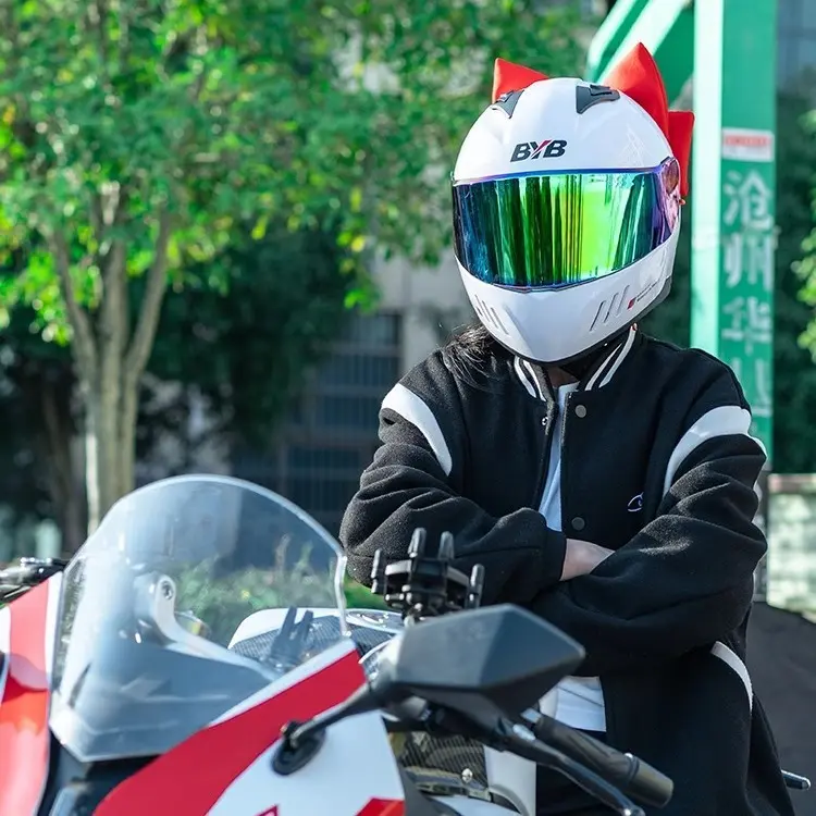 头盔装饰品蝴蝶结摩托车电动车头盔饰品卡通多色蝴蝶结现货空气层 - 图0