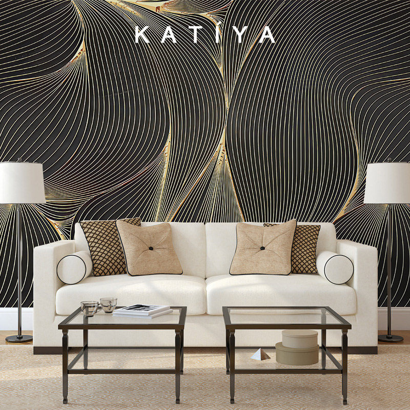 北欧轻奢金属线条墙纸卧室沙发高档墙布电视背景墙壁画别墅装饰3d,淘宝优惠券,粉丝福利购,淘宝优惠卷