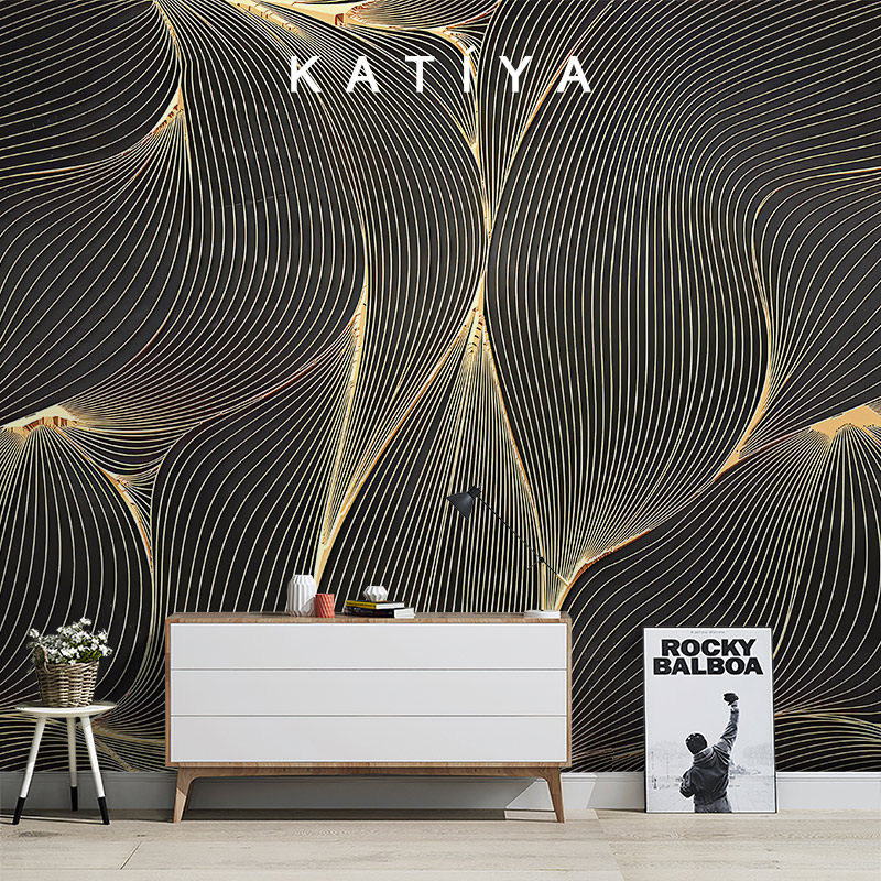北欧轻奢金属线条墙纸卧室沙发高档墙布电视背景墙壁画别墅装饰3d,淘宝优惠券,粉丝福利购,淘宝优惠卷