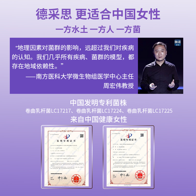 女私密益生菌外用德采思南医大科研成果阴道卷曲乳酸杆菌抑菌片Y