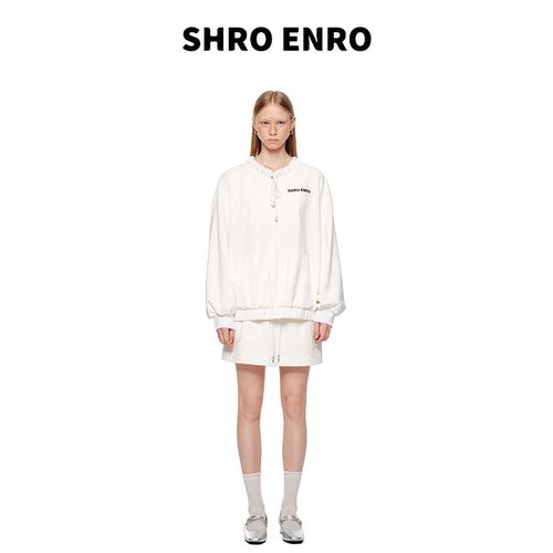 卢昱晓明星同款 SHRO ENRO春季新款休闲运动风卫衣短裙时尚套装女 - 图2