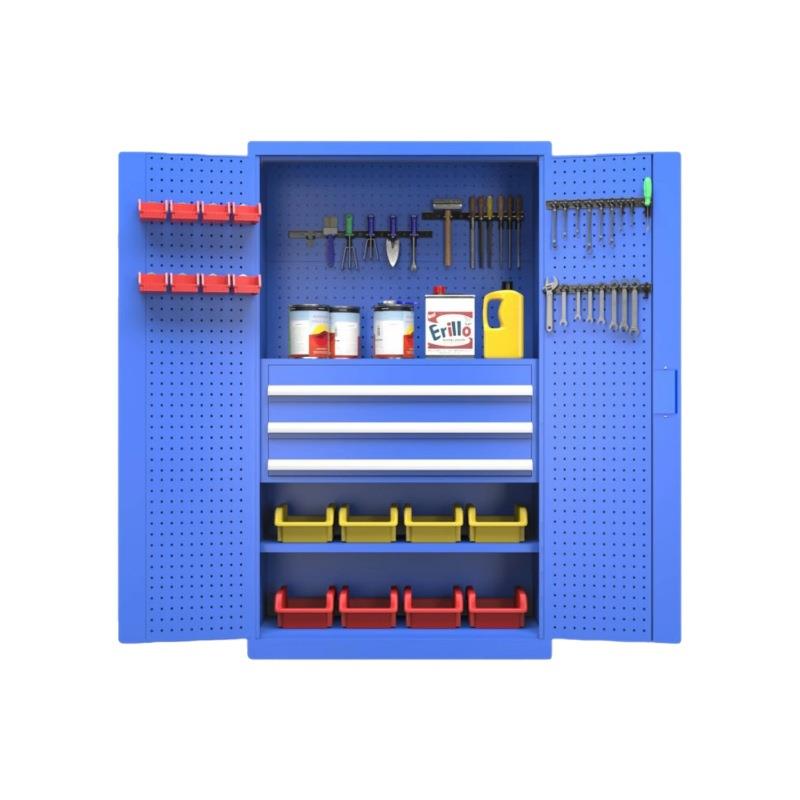 Organize garage thickened storage tool cart heavy-duty hardware tool cabinet auto repair workshop hole board storage cabinet