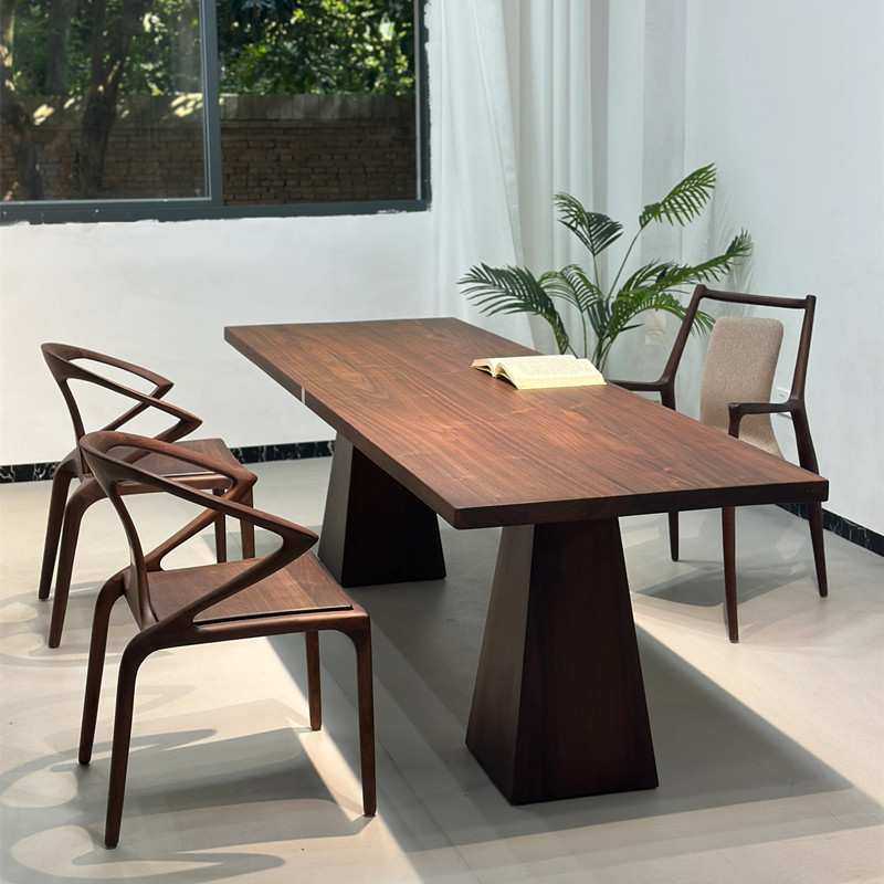 轻奢现代简约北美黑胡桃木茶台意式极简茶桌椅组合别墅客厅设计师,淘宝优惠券,粉丝福利购,淘宝优惠卷