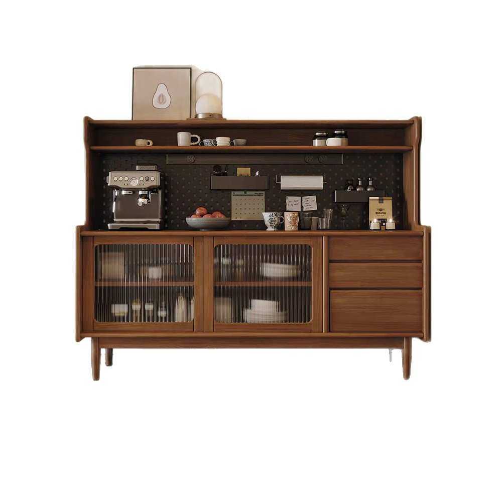 实木餐边柜一体靠墙储物柜餐厅高柜简约现代茶水柜洞洞板客厅酒柜,淘宝优惠券,粉丝福利购,淘宝优惠卷