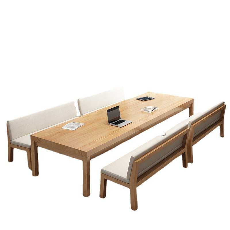北欧实木会议桌小型培训长桌简约现代图书馆多人位学习书桌条形桌,淘宝优惠券,粉丝福利购,淘宝优惠卷