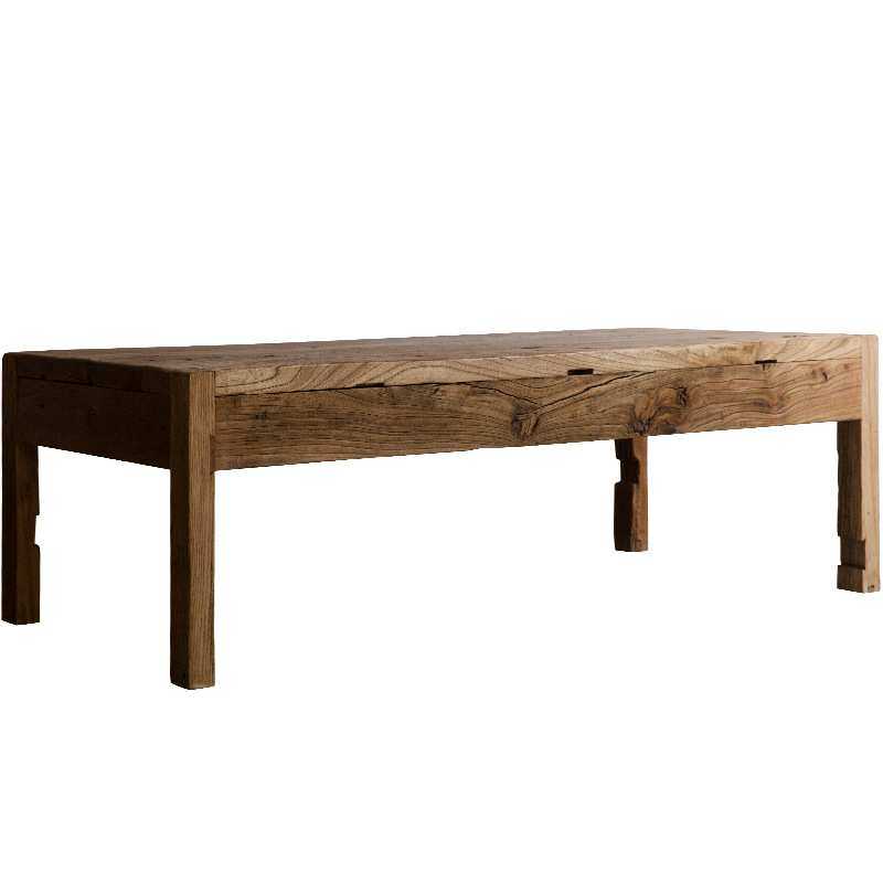 古朴年代简易老榆木茶桌榆木老门板北欧原木茶几,淘宝优惠券,粉丝福利购,淘宝优惠卷