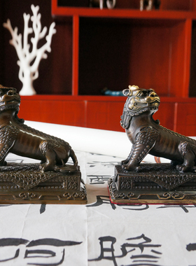 九华山谛听摆件纯铜地藏王神兽A风水吉祥物客厅玄关家居摆设装饰