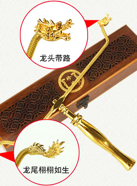 黄铜龙头寻龙尺高精度专业灵敏辅助罗盘便携随身R杨公探测棒水脉