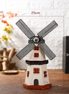 超市美陈摆件牧场陈列道具复古怀旧荷兰风车美式酒柜卧Z室装饰摆