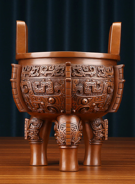 纯铜鼎摆件入己鼎仿古青铜鼎家居办公室装M饰品摆设开业乔迁礼品